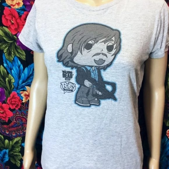 WOMEN'S FUNKO POP THE WALKING DEAD POP! DARYL DIXON SHIRT FROM HOT TOPIC MEDIUM - Picture 2 of 2